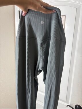 lululemon athletica Ribbed High-Rise Leggings in Sage Green